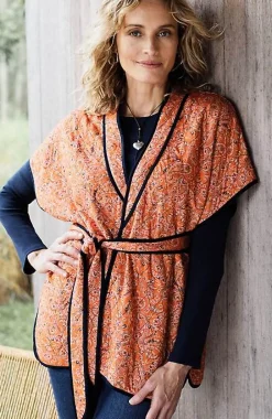 J.Jill Belted Quilted Ruana | Jjill-Women Ponchos, Ruanas & Scarves