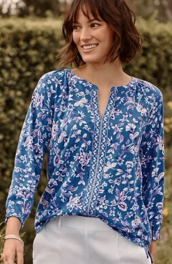 J.Jill Border-Printed Floral Top | Jjill-Women Tops & Tees