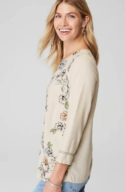 J.Jill Botanical Gardens Embroidered Top | Jjill-Women Shirts & Blouses