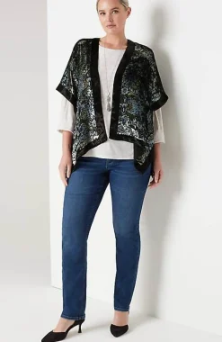 J.Jill Burnout Velvet Ruana | Jjill-Women Ponchos, Ruanas & Scarves