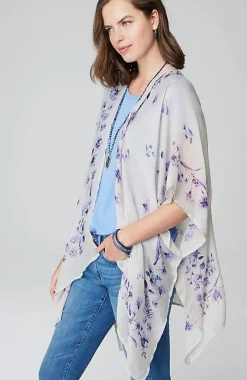 J.Jill Butterfly-Printed Ruana | Jjill-Women Ponchos, Ruanas & Scarves