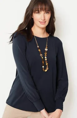 J.Jill Buttoned-Back Cuffed Blouse | Jjill-Women Tops & Tees