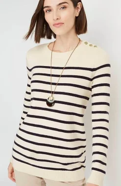 J.Jill Buttoned-Shoulder Pullover Sweater | Jjill-Women Sweaters