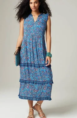 J.Jill Coastal Ruffled Midi Dress | Jjill-Women Dresses