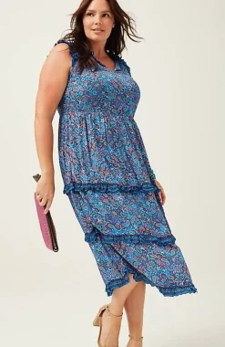 J.Jill Coastal Ruffled Midi Dress | Jjill-Women Dresses