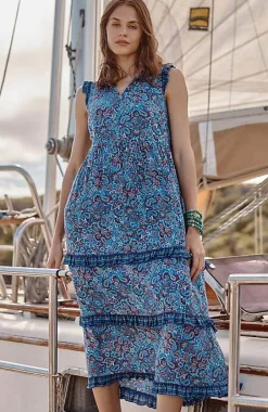 J.Jill Coastal Ruffled Midi Dress | Jjill-Women Dresses