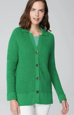 J.Jill Collared Button-Front Textured Cardi | Jjill-Women Sweaters
