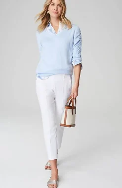 J.Jill Contrasting-Tipped V-Neck Pullover Sweater | Jjill-Women Sweaters