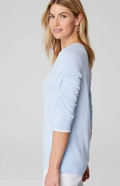 J.Jill Contrasting-Tipped V-Neck Pullover Sweater | Jjill-Women Sweaters
