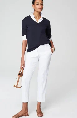 J.Jill Contrasting-Tipped V-Neck Pullover Sweater | Jjill-Women Sweaters