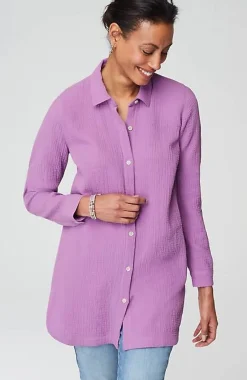 J.Jill Cotton-Gauze Split-Hem Tunic | Jjill-Women Tunics