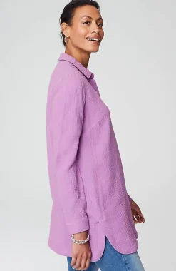 J.Jill Cotton-Gauze Split-Hem Tunic | Jjill-Women Tunics