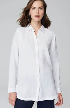 J.Jill Cotton-Gauze Split-Hem Tunic | Jjill-Women Tunics