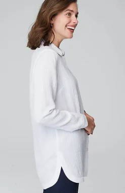 J.Jill Cotton-Gauze Split-Hem Tunic | Jjill-Women Tunics