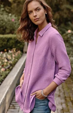 J.Jill Cotton-Gauze Split-Hem Tunic | Jjill-Women Tunics