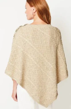 J.Jill Cozy Cable-Knit Asymmetric Poncho | Jjill-Women Ponchos, Ruanas & Scarves