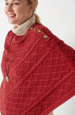 J.Jill Cozy Cable-Knit Asymmetric Poncho | Jjill-Women Ponchos, Ruanas & Scarves