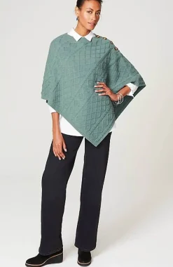 J.Jill Cozy Cable-Knit Asymmetric Poncho | Jjill-Women Ponchos, Ruanas & Scarves