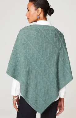 J.Jill Cozy Cable-Knit Asymmetric Poncho | Jjill-Women Ponchos, Ruanas & Scarves