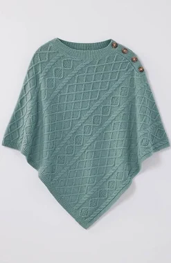 J.Jill Cozy Cable-Knit Asymmetric Poncho | Jjill-Women Ponchos, Ruanas & Scarves
