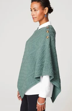 J.Jill Cozy Cable-Knit Asymmetric Poncho | Jjill-Women Ponchos, Ruanas & Scarves