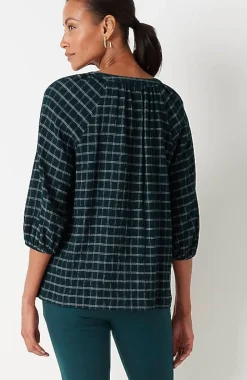 J.Jill Crinkled Plaid Relaxed Top | Jjill-Women Shirts & Blouses