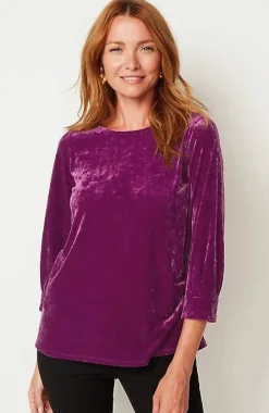 J.Jill Crushed-Velvet A-Line Top | Jjill-Women Tops & Tees