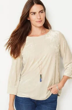 J.Jill Crushed-Velvet A-Line Top | Jjill-Women Tops & Tees