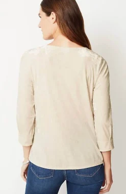 J.Jill Crushed-Velvet A-Line Top | Jjill-Women Tops & Tees