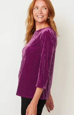 J.Jill Crushed-Velvet A-Line Top | Jjill-Women Tops & Tees