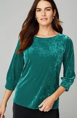 J.Jill Crushed-Velvet A-Line Top | Jjill-Women Tops & Tees