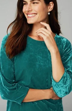 J.Jill Crushed-Velvet A-Line Top | Jjill-Women Tops & Tees