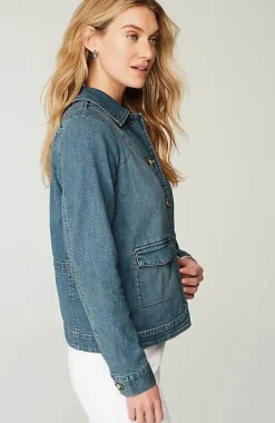 J.Jill Curved-Hem Denim Jacket | Jjill-Women Jackets & Coats