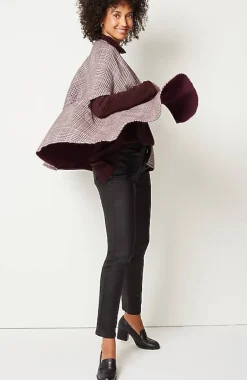 J.Jill Darted Plaid Peplum Cape | Jjill-Women Ponchos, Ruanas & Scarves