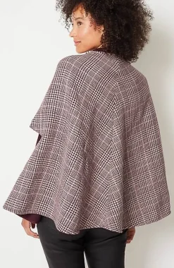 J.Jill Darted Plaid Peplum Cape | Jjill-Women Ponchos, Ruanas & Scarves