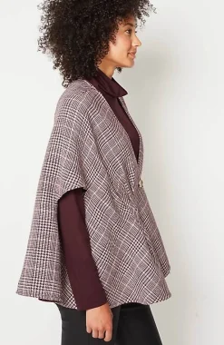 J.Jill Darted Plaid Peplum Cape | Jjill-Women Ponchos, Ruanas & Scarves