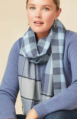 J.Jill Double-Face Reversible Plaid Mix Scarf | Jjill-Women Ponchos, Ruanas & Scarves