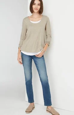 J.Jill Double-Layer Scoop-Neck Tee | Jjill-Women Tops & Tees
