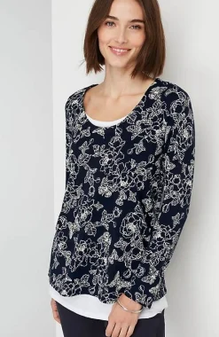 J.Jill Double-Layer Scoop-Neck Tee | Jjill-Women Tops & Tees