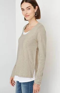 J.Jill Double-Layer Scoop-Neck Tee | Jjill-Women Tops & Tees