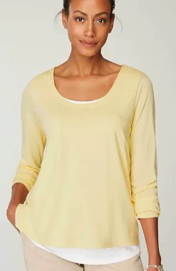 J.Jill Double-Layer Scoop-Neck Tee | Jjill-Women Tops & Tees
