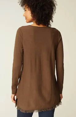J.Jill Easy Fringed-Hem V-Neck Tunic | Jjill-Women Tunics