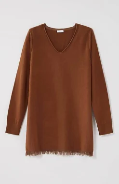 J.Jill Easy Fringed-Hem V-Neck Tunic | Jjill-Women Tunics