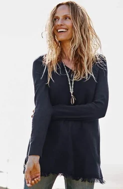 J.Jill Easy Fringed-Hem V-Neck Tunic | Jjill-Women Tunics