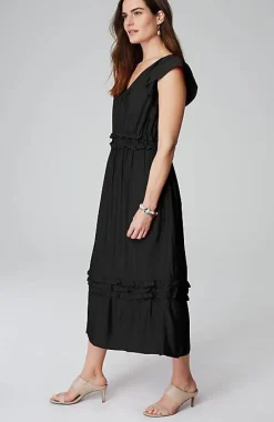 J.Jill Elevated Ruffle-Trimmed Midi Dress | Jjill-Women Dresses