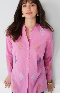 J.Jill Embroidered Button-Front Tunic | Jjill-Women Shirts & Blouses