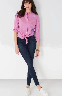 J.Jill Embroidered Button-Front Tunic | Jjill-Women Shirts & Blouses