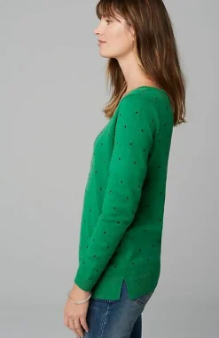J.Jill Embroidered-Dots V-Neck Sweater | Jjill-Women Sweaters