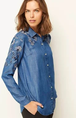 J.Jill Embroidered Indigo Tunic | Jjill-Women Tunics