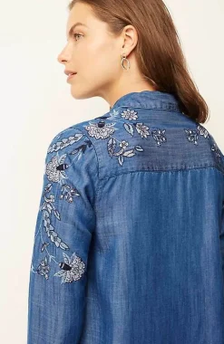 J.Jill Embroidered Indigo Tunic | Jjill-Women Tunics